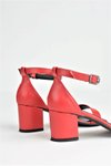 Kırmızı Tek Bantlı 6cm Topuklu Sandalet