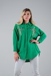 Yeşil İşleme Detaylı Gömlek Tunik