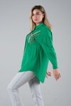 Yeşil İşleme Detaylı Gömlek Tunik