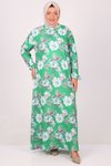 Çiçek Desenli Benetton Büyük Beden Bürümcük Elbise