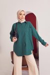 Zümrüt Yeşili Tek Cepli Tunik
