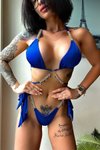 Saks Mavisi Aksesuar Detaylı Bikini Takım