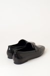 Siyah Kroko Yılan Desenli Düz Ayakkabı