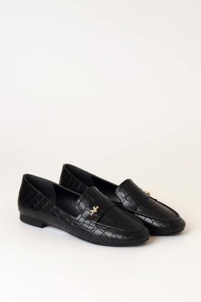 Siyah Kroko Tokalı Ayakkabı