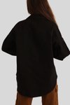 Siyah Cepli Oversize Gabardin Ceket