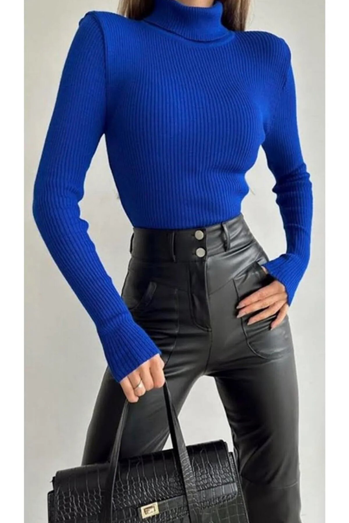 Saxs Balıkçı Mevsimlik Kurtarıcı Yaka Triko Kazak - Cng Moda
