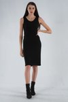 Siyah Örme Midi Triko Elbise