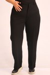 Siyah Büyük Beden Beli Lastikli Scuba Pantolon