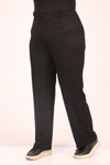 Siyah Büyük Beden Beli Lastikli Scuba Pantolon