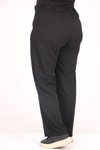 Siyah Büyük Beden Beli Lastikli Scuba Pantolon