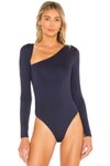 Lacivert Ön Detaylı Bodysuit