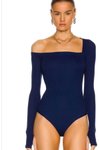 Lacivert Parmak Geçmeli L Modeli İpek Jarse Bodysuit