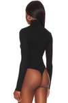 Siyah Balıkçı Yaka İpek Jarse Bodysuit