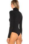 Siyah Bodysuit Balıkçı Yaka İpek Jarse