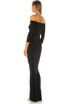 Siyah Straplez Kesim Etek Ucu Volan Detaylı Spagetti Askılı Olacak Uzun Abiye Elbise