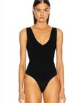 Siyah V Yaka İpek Jarse Bodysuit