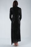 Siyah Payetli Anvelop Kesim Abiye Elbise