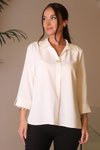 Ekru İspanyol Kol Toka Detaylı Bluz