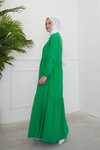 Yeşil Önü Patlı Elbise