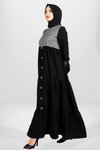 Siyah Kum Krep Elbise