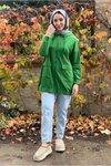 Yeşil Cepli Fermuarlı Ceket