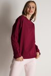 Bordo Basic Oversize Örme Sweatshirt