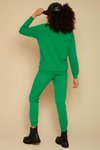 Yeşil Şardonlu Basic Örme Sweatshirt