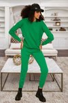Yeşil Şardonlu Basic Örme Sweatshirt