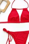 Kırmızı Mina Bikini Takım