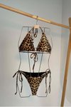 Leopar Lipa Desenli Bikini Takım