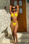Sarı Colita Büzgülü Bikini Takım