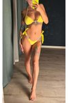 Sarı Taş Detaylı Bikini Takım