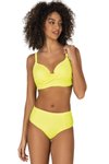 Sarı Büyük Beden Destekli Büzgü Detaylı Bikini Takım