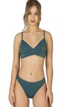 Yeşil Çapraz Detaylı Simli Bikini Takım