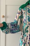 Benetton Viskon Önden Düğmeli Desenli Yazlık Elbise