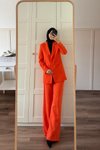Orange Uzun Bol Paça Takım Elbise