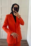 Orange Uzun Bol Paça Takım Elbise