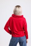 Kırmızı Yaka Detaylı Beli Lastikli Sweatshirt