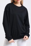 Siyah Düşük Omuzlu Sweatshirt