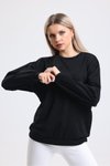 Siyah Düşük Omuzlu Sweatshirt
