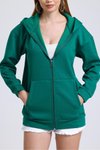 Yeşil Şardonlu Üç İplik Sweatshirt