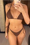 Kahverengi Yaz Bikini Takım