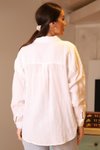 Beyaz Uzun Kollu Cepli Gömlek