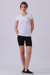 Beyaz V Yaka Basic Kısa Kollu T-shirt