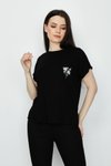 Siyah Kısa Kollu Cep Detaylı T-shirt