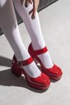 Kırmızı Rugan Topuklu Ayakkabı