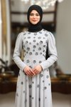 Gri Nihan Abiye Elbise