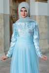 Mavi Nadide Abiye Elbise