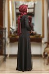 Siyah Bordo Nihan Abiye Elbise
