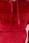 Kırmızı Renk Vogue Peluş Kadife İkili Tak�ım